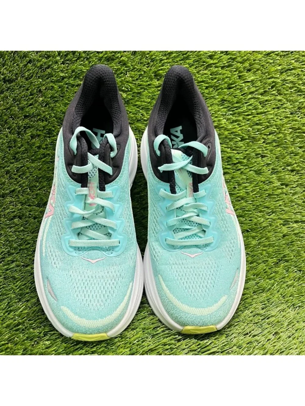 Hoka One One Bondi 9 Womens Size 8.5 Blue Pink Athletic Running Shoes Sneakers